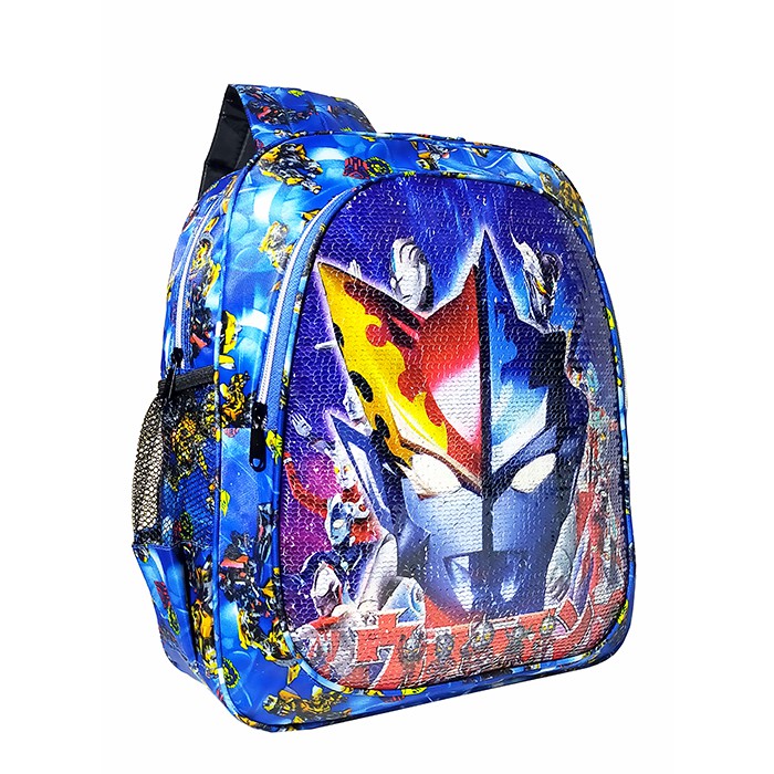 TAS RANSEL USAP 2 GAMBAR KARAKTER ULTRAMAN - SPIDERMAN ANAK SEKOLAH TK / SD TAS SEQUIN