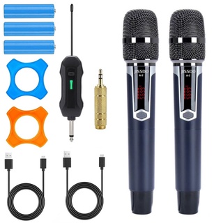 JISSDO Wireless Microphone For Rechargeable Dual Handheld Professional For Microfon Speaker Karaoke Conference Teaching Voice Mic Original Speaker UHF Home  Party Anak Karaoke