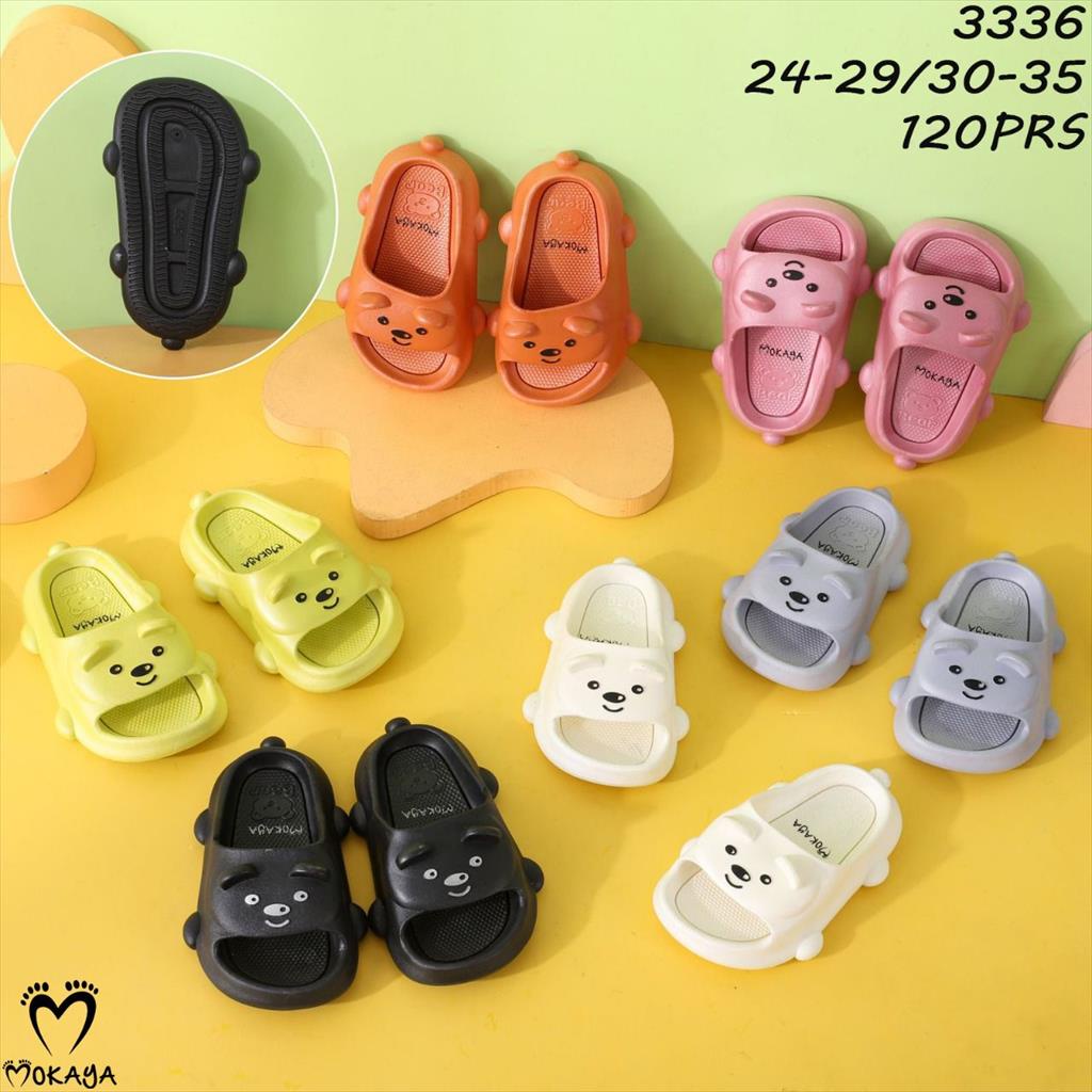 Sandal Slop Jelly Anak Korea Cewek Cowok Ban Bear Kuping 3D Cute Gemesin Import Mokaya / Size 30-35 (3336)