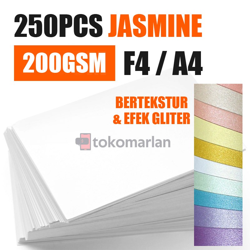 

250 Lembar Kertas Jasmine 200gsm F4 A4 A5 Undangan Sertifikat Kerajinan Kartu Nama Paper Flower