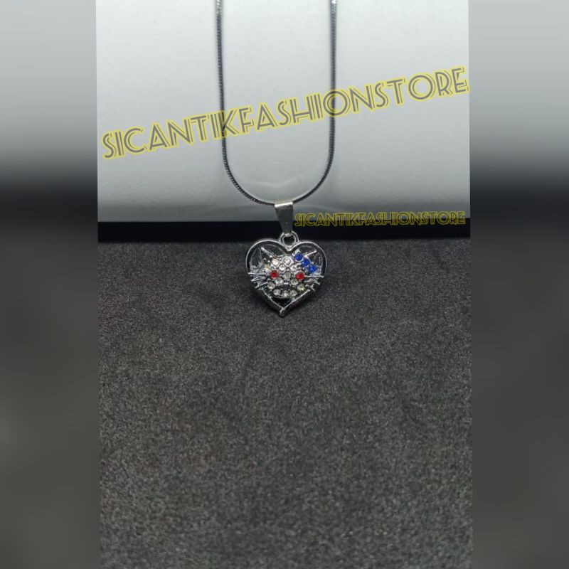 PROMO KALUNG TITANIUM PLUS LIONTIN FASHION WANITA TERLARIS ANTI KARAT TIDAK LUNTUR LAPIS EMAS PUTIH