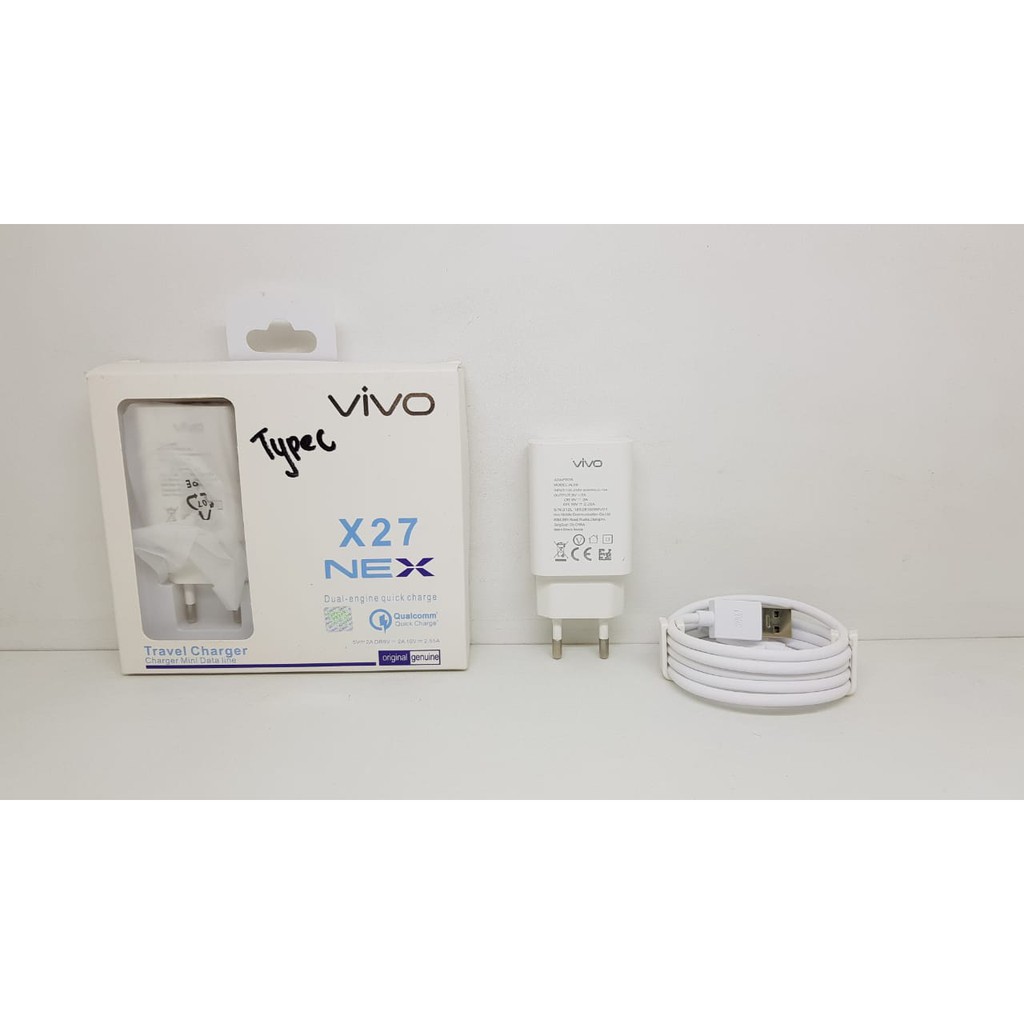 Charger Vivo X27 Kabel Data Type C QUALCOMM 3.0A Quick Charge DUAL ENGINE FAST CHARGING