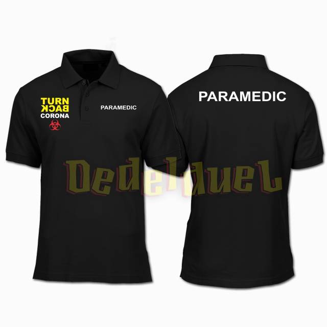 kaos kerah/polo shirt/baju keren PARAMEDIC CORONA-COVID 19