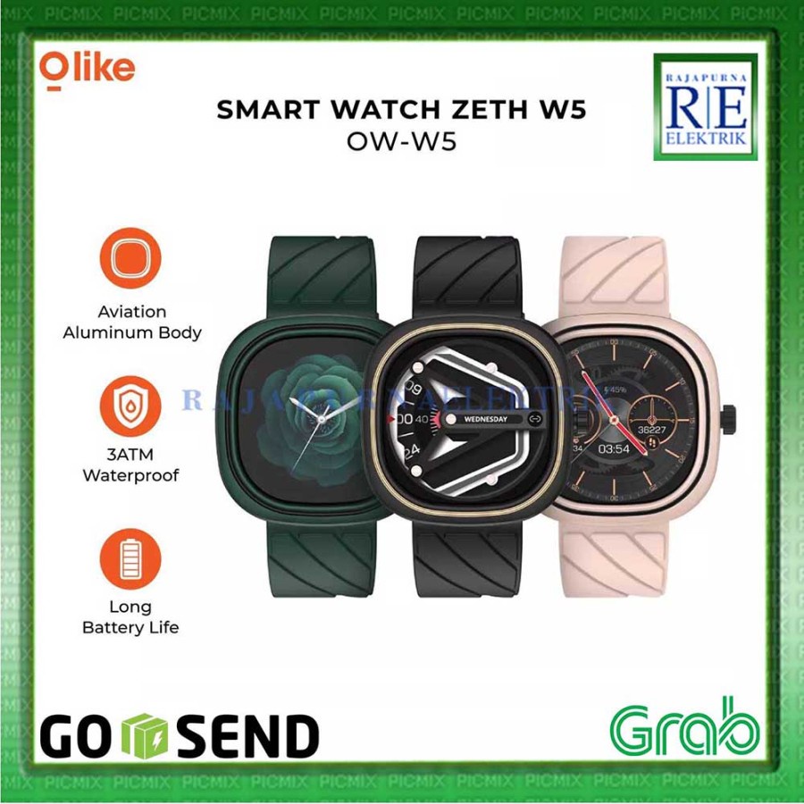 Olike Smartwatch Zeth W5 Jam Tangan Pintar Aluminium Pulse Oximeter ORIGINAL