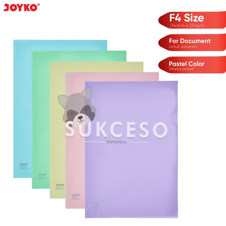

Joyko Map L Plastik Bening Clear Sleeves CS-11-F4 Folio Warna Pastel Color Lucu Murah Berkualitas