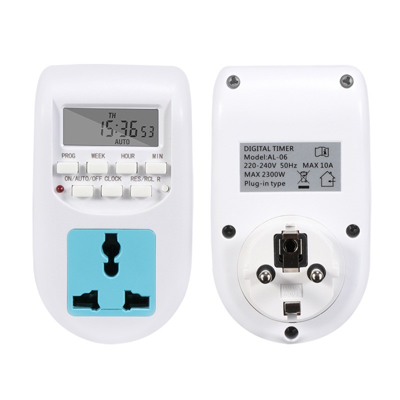 Programmable Digital Timer Switch Weekly Stop Kontak Minggu 16 Program On Off AL-06 AL 06 220V