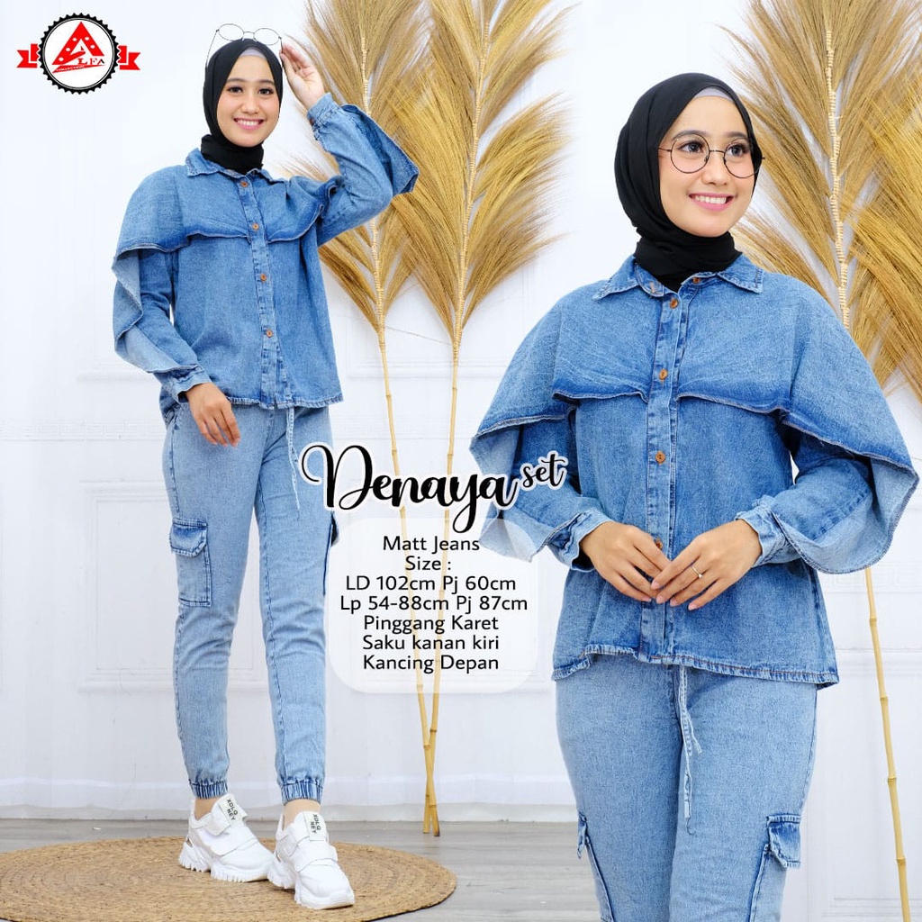 SSETELAN WANITA JEANSS / ONE SET JEANS / SETELAN BAJU JEANS