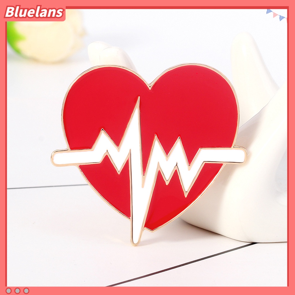 Bluelans Unisex Medical Pins Stethoscope Nurse Heartbeat Shape Brooches Jewelry Gift