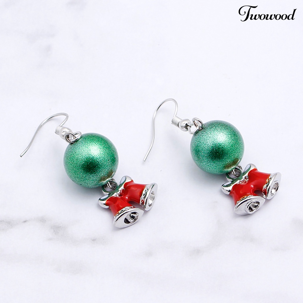 1 Pasang Anting Hook Desain Kartun Hewan Santa Claus Untuk Wanita