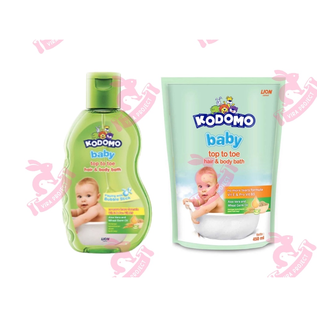 KODOMO BABY TOP TO TOE HAIR AND BODY BATH SABUN BAYI BOTOL 200ML BUBBLE STICK / REFILL 450ML