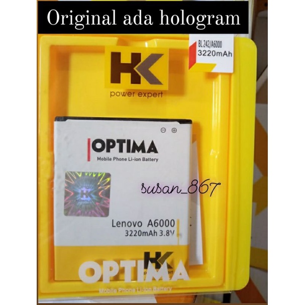 BATERAI BATRE BATTERY A6000 BL 242 BL242 A6010 A6000+ DOUBLE POWER HK HOLOGRAM OPTIMA