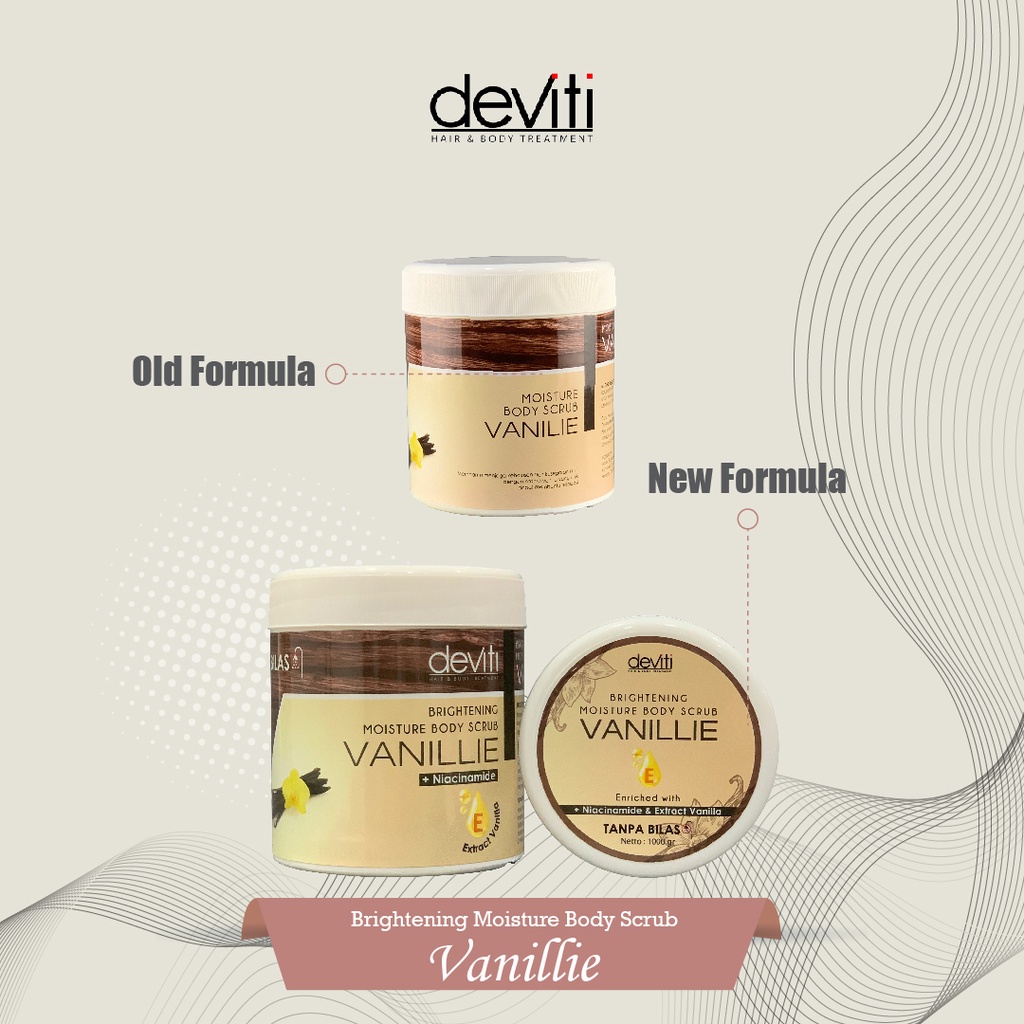 Deviti Refill 1Kg Moisture Body Scrub Vanillie Mencerahkan Kulit