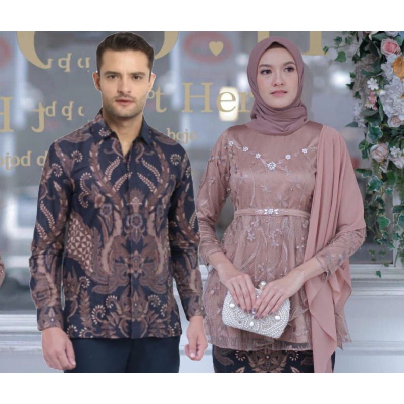 Kebaya brukat lamaran baju couple kondangan batik couple moderen