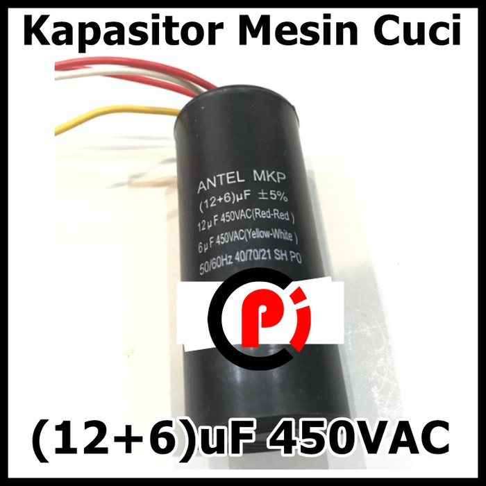 Kapasitor Mesin Cuci 12 &amp; 6 uF 450 VAC 12uF dan 6uF