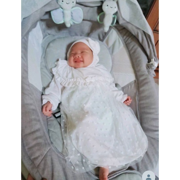 Gamis bayi  Gamis Lebaran brukat baju muslim bayi plus jilbab SNI Promo 8.8