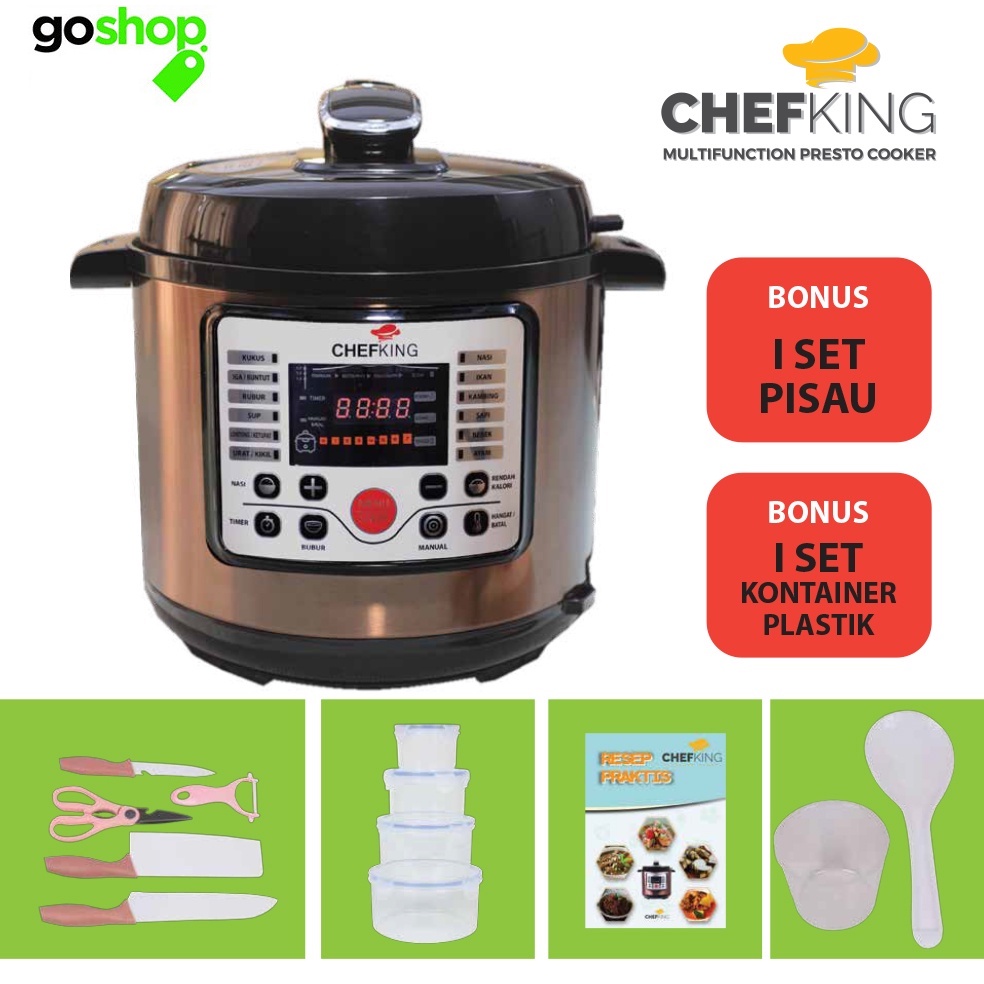 CHEFKING LOW CARBO PRESSURE COOKER - Alat Masak Digital Multi Fungsi