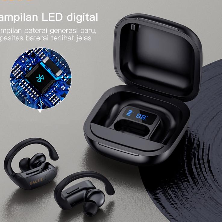 (VeF➤) (New) TACOO TWS Buetooth Earphone JS80 Hifi Sound Super Bass Stereo Built-In Mikrofon Gaming 