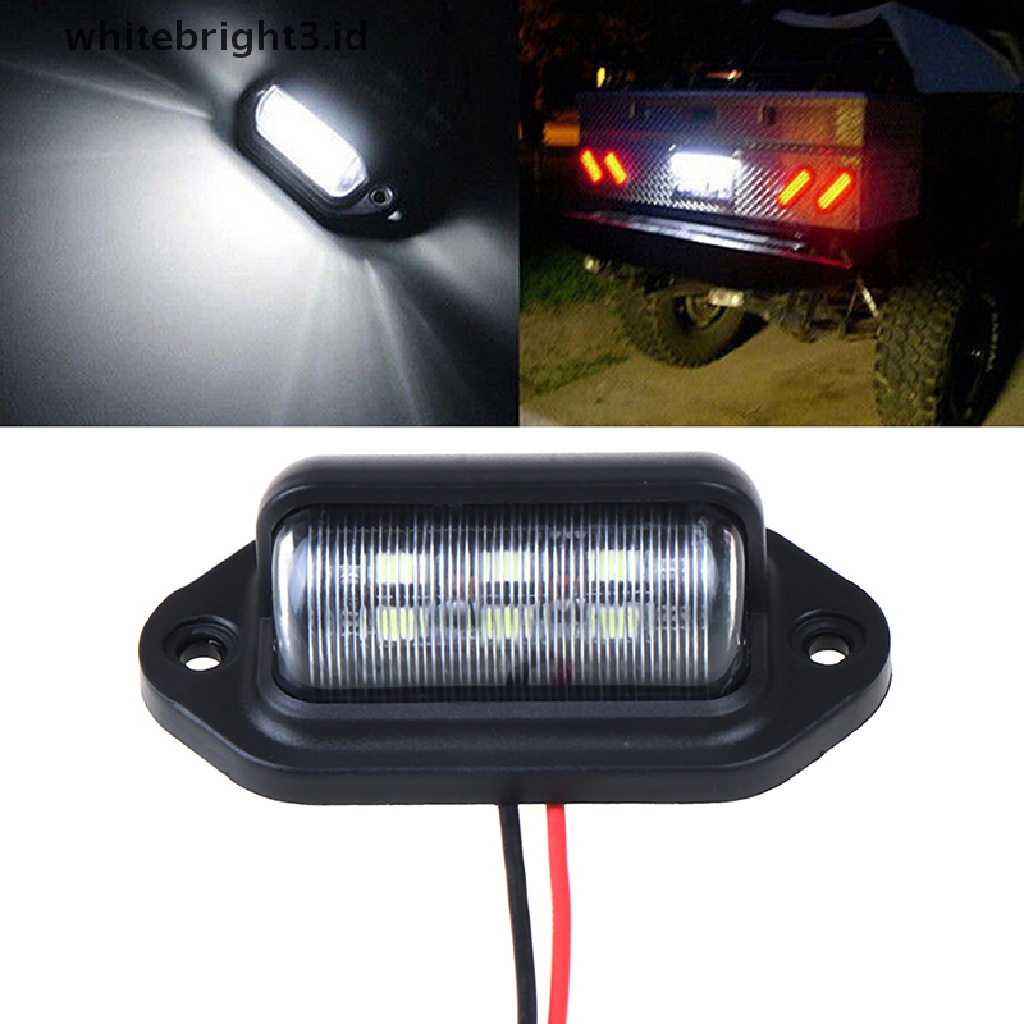 (whitebright3.id) 1pc Lampu LED 6smd 12V Tahan Air Untuk Plat Nomor Mobil / Truk / Perahu