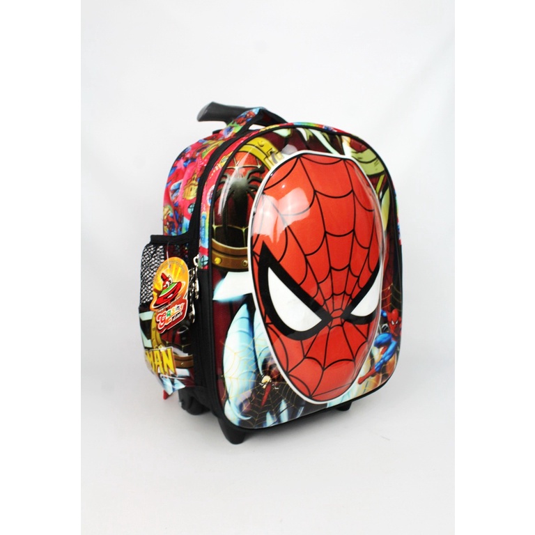 Tas Troli Tas Trolley Tas Anak TK Tas Anak SD Cowok Motif Spidermen Free Kotak Pensil