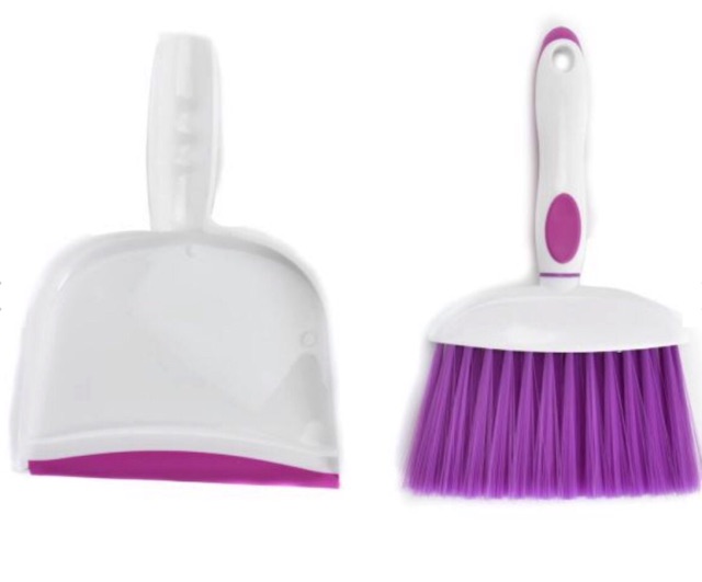 Duster &amp; Dustpan Set Sapu Kecil Sapu dan Pengki Mini Mobil Putih Ungu Hijau Dust Pan Pruple Green Mini Broom Proclean Pro Clean Mini Brush