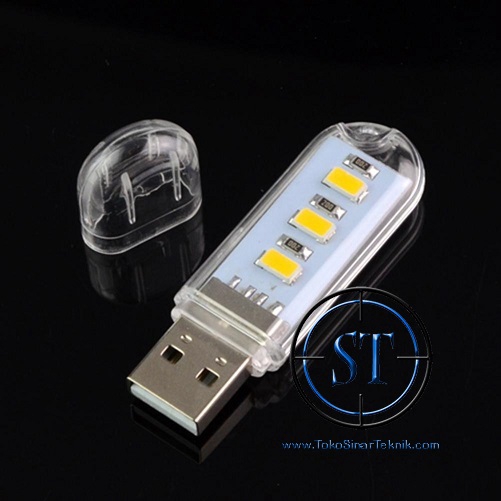 Lampu Led USB 3Led Type C SMD 5730 Warm White Night Light Lamp Kuning Lampu Senter Malam Belajar Powerbank Darurat Camping