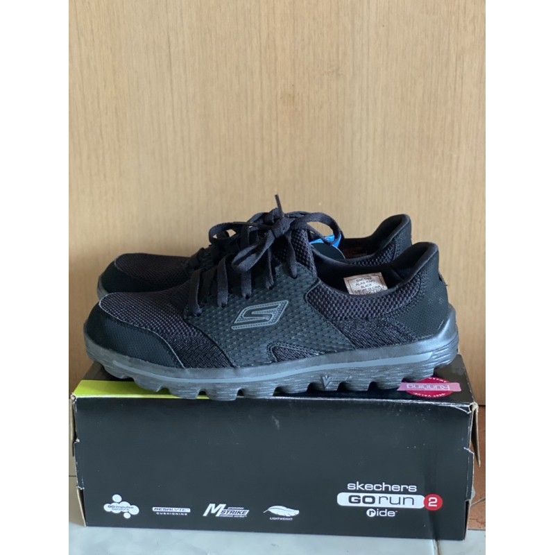 Sketchers Go Run 2 Sepatu Olahraga Hitam Unisex Sepatu Pria Sepatu Wanita