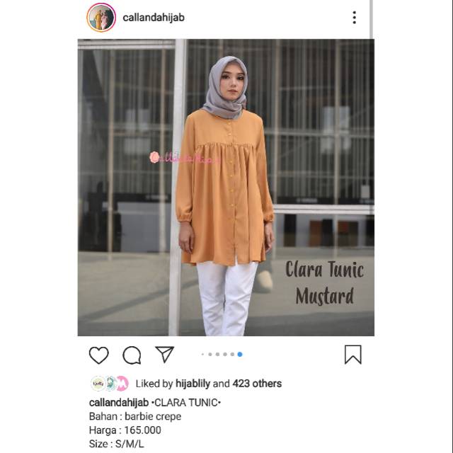 Clara tunik mustard L by callanda hijab