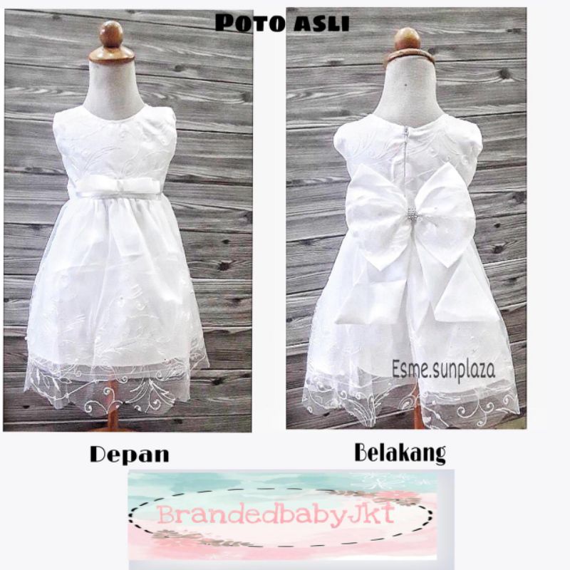 DRESS PUTIH MURAH KUALITAS PREMIUM TILE ANAK 0-5 TAHUN COCOK UNTUK PESTA ULANG TAHUN / AQIQAH / AKIKAH , BAPTIS / BABTIS (DRESS TIDAK TERMASUK BANDANA