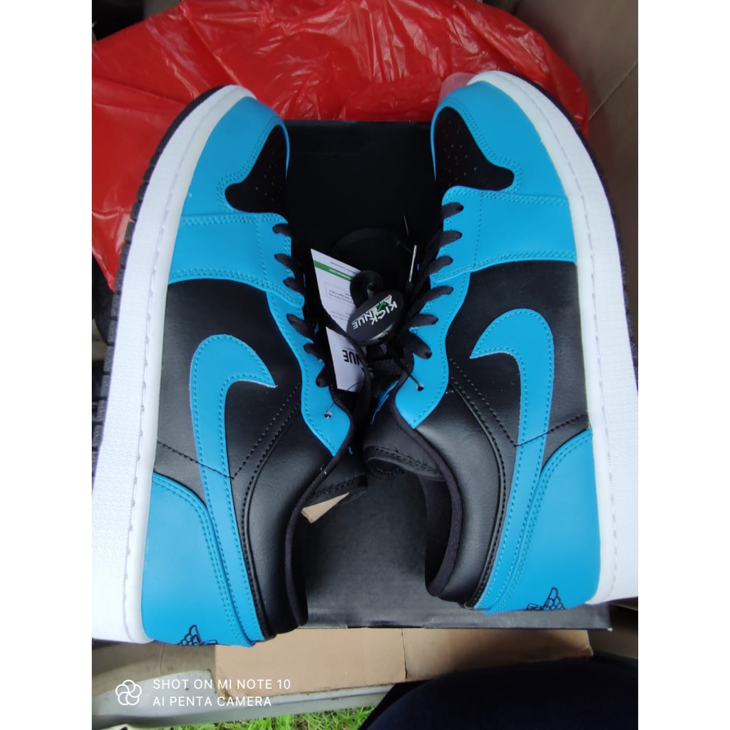 Jordan 1 Low Laser Blue Black Sepatu Sneakers Authentic Original BNIB [553558 410]