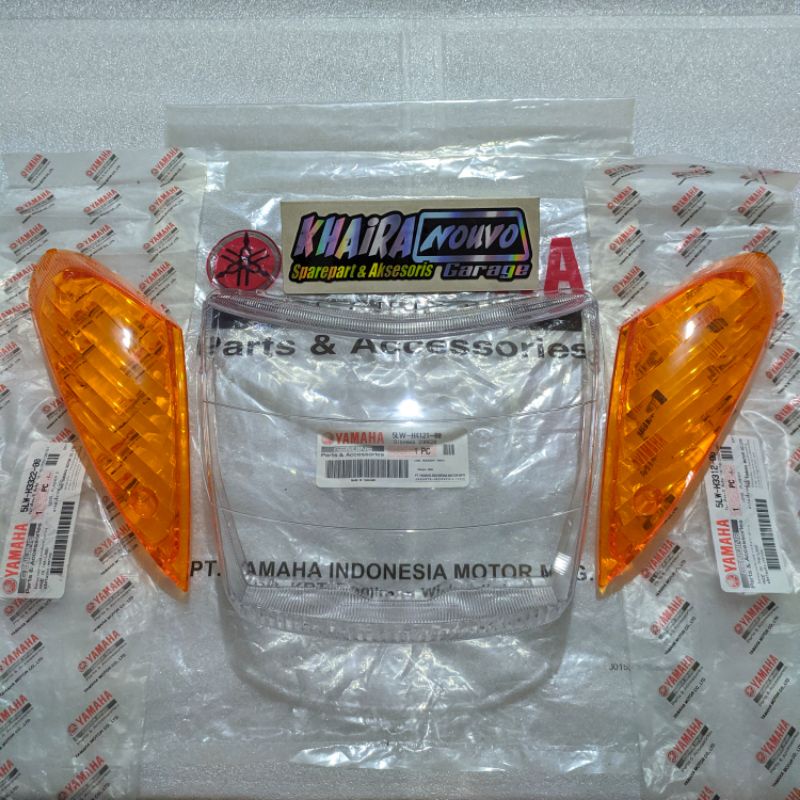 Mika depan nouvo lele original set kaca lampu depan nouvo lele original mika reflektor depan nouvo l