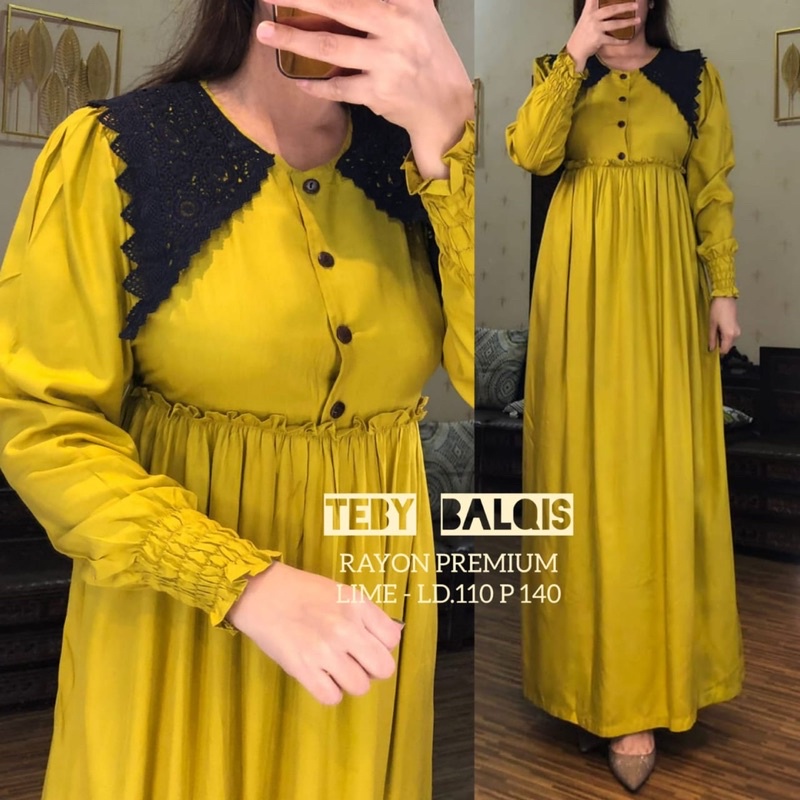 Daster Arab Teby BALQIS Dress Rayon Daster Renda