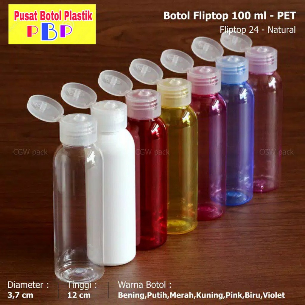 Jual Botol Fliptop 100 Ml / Botol Plastik 100 Ml / Botol Pet 100 Ml ...