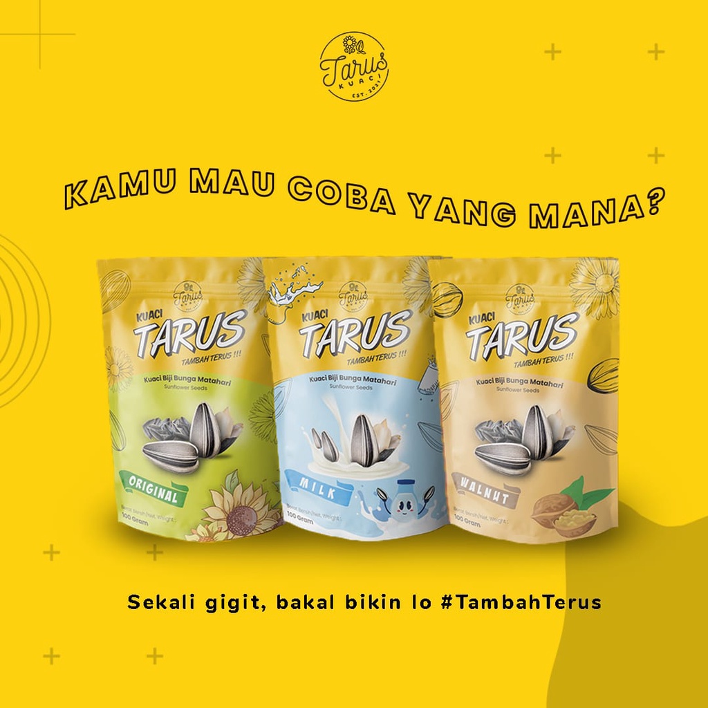 

Kuaci Tarus 100 gr / Kuaci Tarus 100 / Kuaci bunga matahari camilan