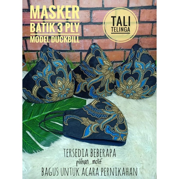 Masker Batik Biru Duckbill