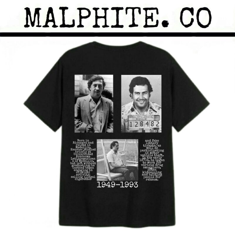 Kaos Baju Tshirt Pablo Escobar Cartel Medellin Tee Pria Wanita Vintage Oversize Distro Narcos Dewasa
