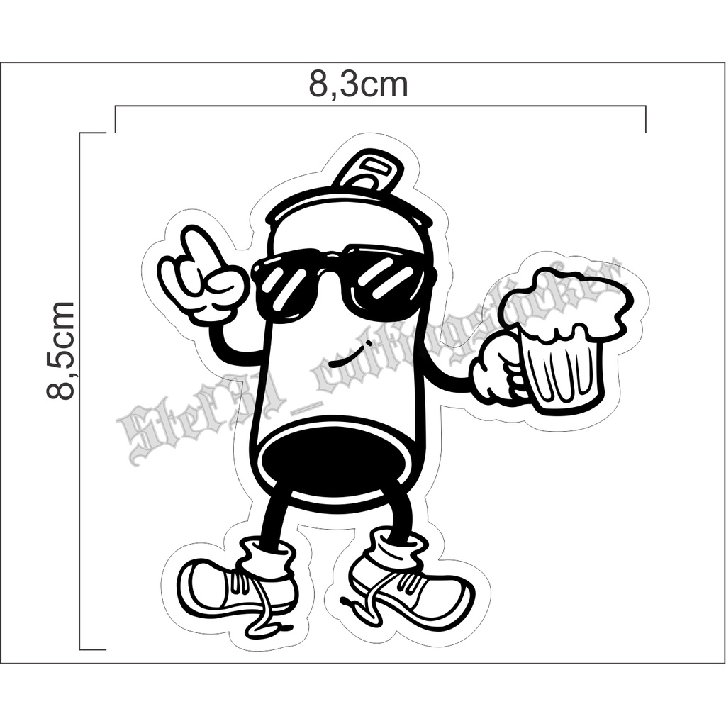 Stiker printing animasi gelas kaleng minuman