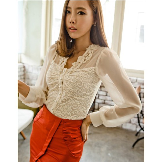 Casual White Blouse 121582