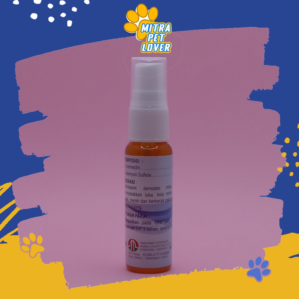 OBAT ANTI DEMODEX KUCING - DEMODEX SPRAY 30 ML - OBATI KUDIS LUKA SCABIES, SEMPROT ANTI KUTU TUNGAU BULU RONTOK BOTAK PITAK KULIT GATAL- MURAH GARANSI KUALITAS ASLI ORIGINAL - PET ANIMAL VETERINARY TAMASINDO VITAMIN HEWAN BINATANG PELIHARAAN MITRAPETLOVER