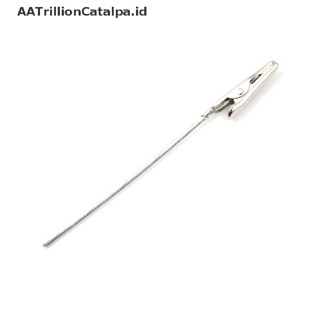 Aatrillioncatalpa 10pcs Klip Buaya Metal Panjang 10cm Non Insulasi Untuk Tester Listrik