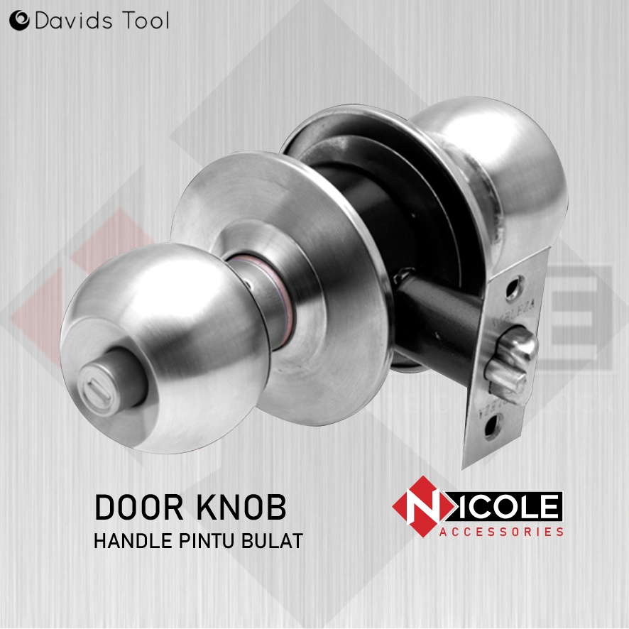 Kunci Pintu Kamar Mandi Rumah Handle Bulat Handel Hendel Stainless Nicole 587S