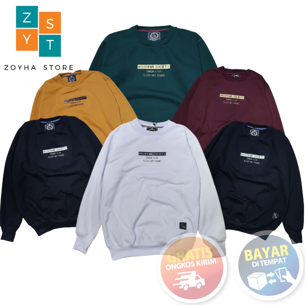 Crewneck Pria Original Distro INSOMNIA Orange Cotton Premium Destro ZS_Offecial By Zoyha_Store