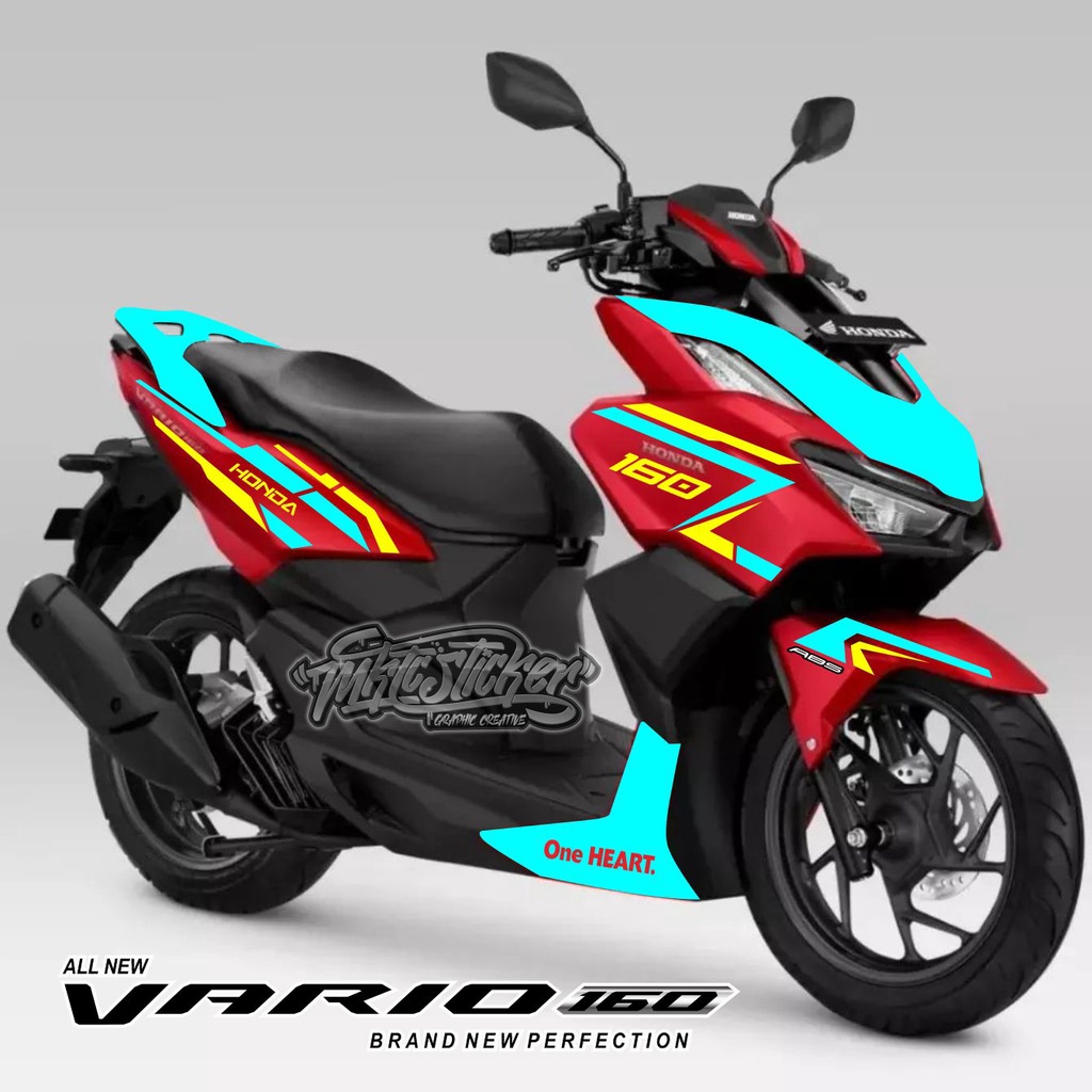 CUTTING STICKER ALL NEW HONDA VARIO 160  MOTOR merah