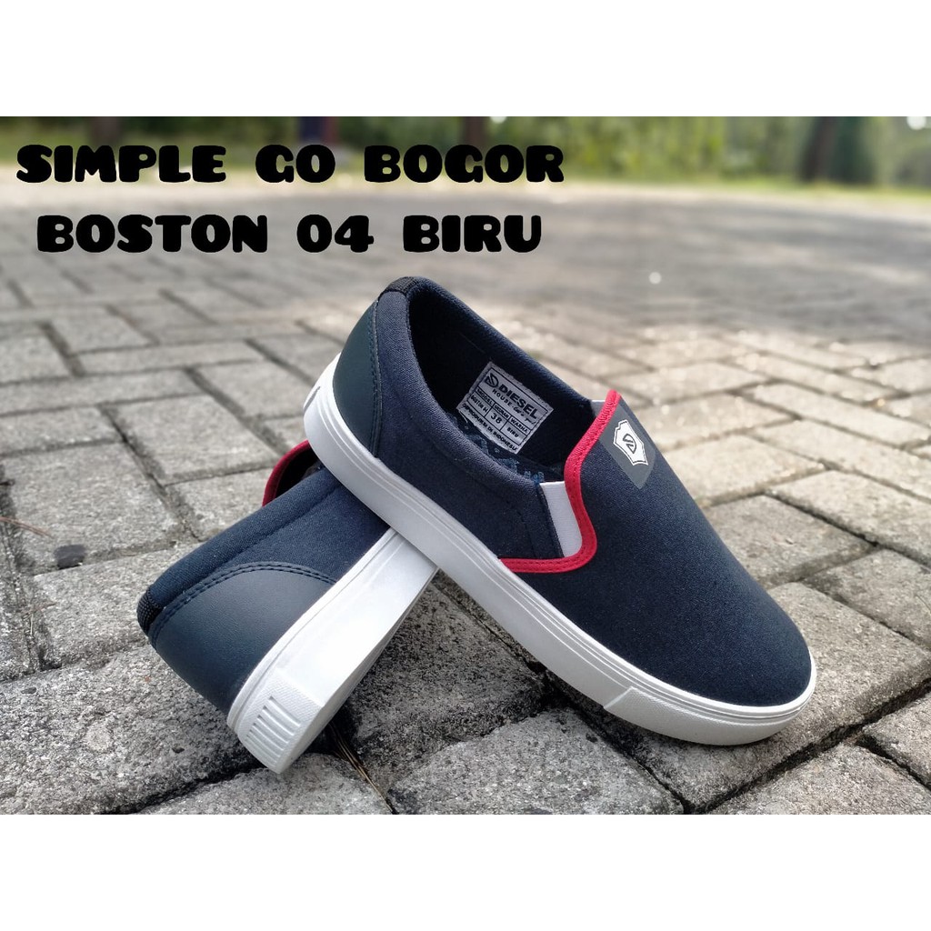 SEPATU SLIP ON PRIA BOSTON DIESEL BAHAN KANVAS INJECT ANTI SELIP 38-43