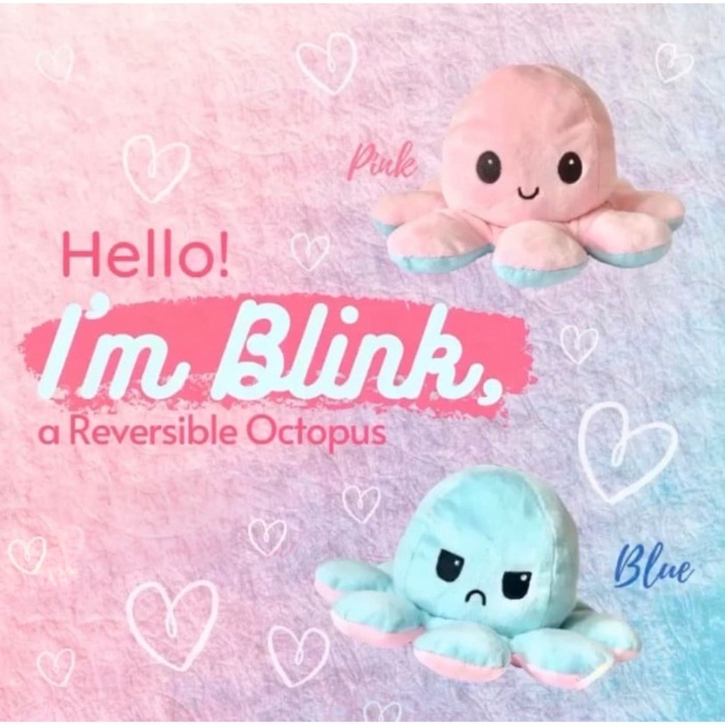 Tiktok Cute Toys Reversible Bipolar Octopus Doll Toy Plush Mood BONEKA TIKTOK