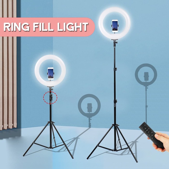 Ring Light 36cm Wireless + Light Stand Tripod 2M 1.6M 1.1M Selfie Led