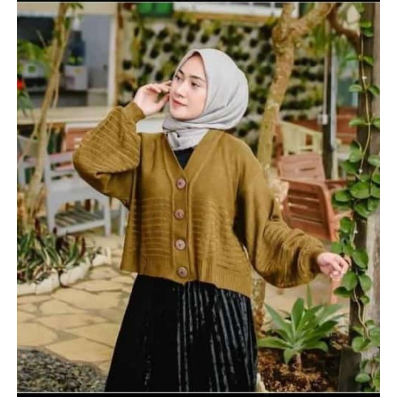 CARDIGAN CROP RAJUT KARDIGAN CARDY RAJUT CROP TOP