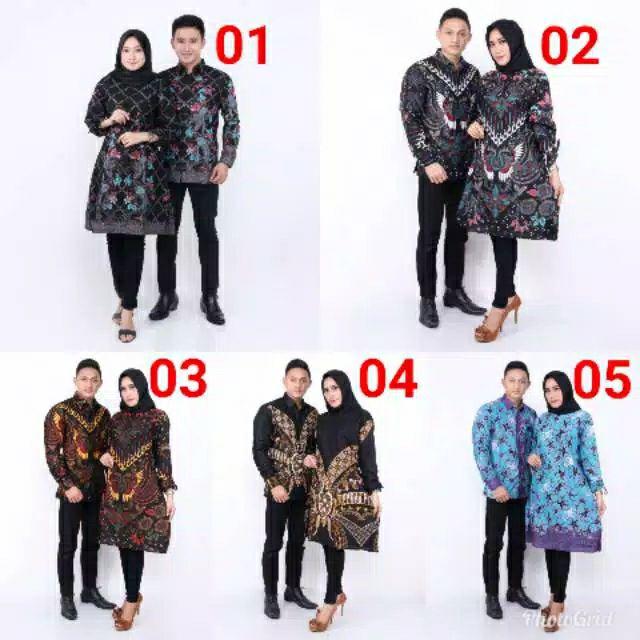 Couple Tunik Sogan Serut Genes Apsari Coklat Batik Modern Pekalongan