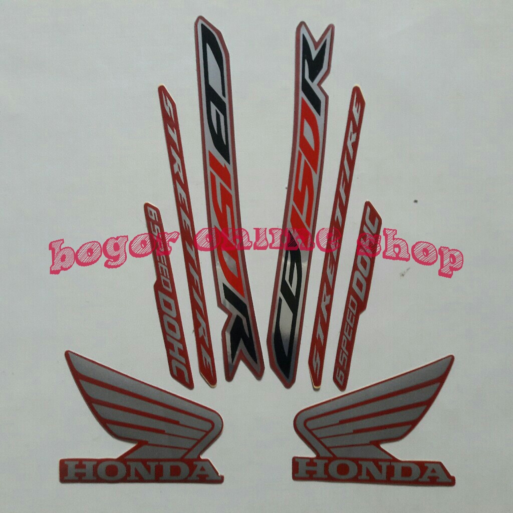 Stiker motor striping cb150r 2017 se merah doff
