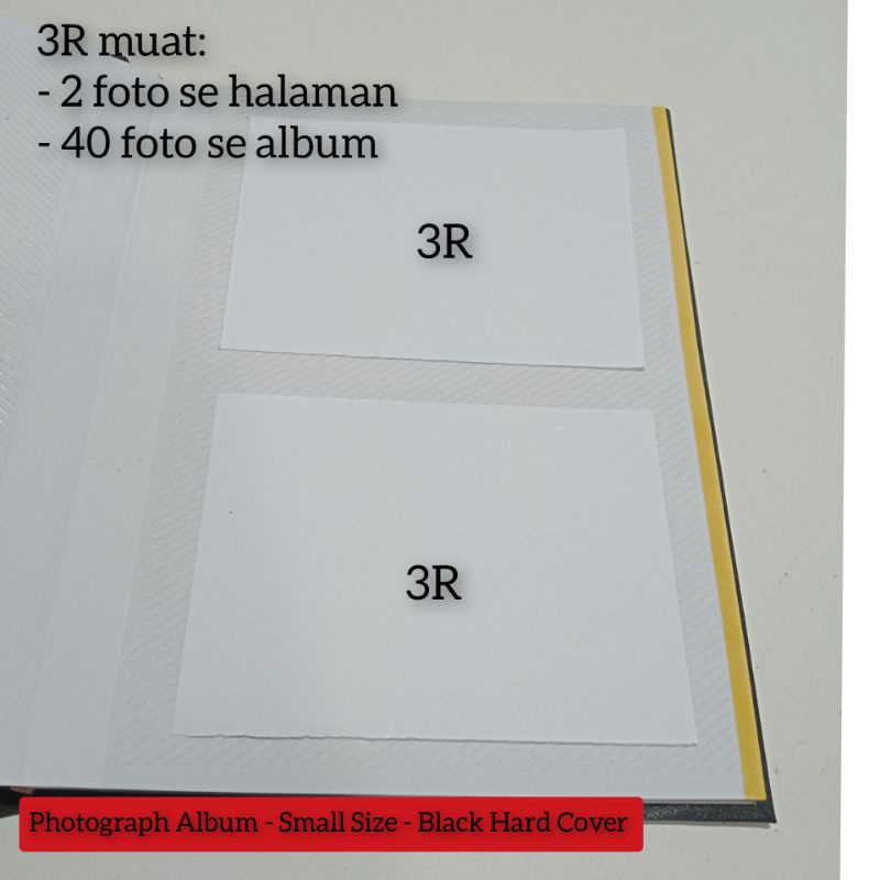 [PROMO] Photograph Album Magnetic White Sheet Small Size BLACK COVER Free Box