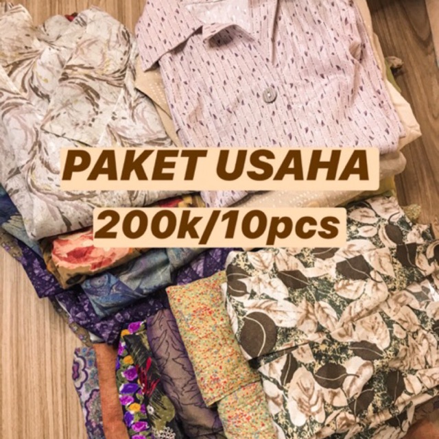  PAKET USAHA THRIFT  PRELOVED 10pcs RANDOM KEMEJA BLOUSE 